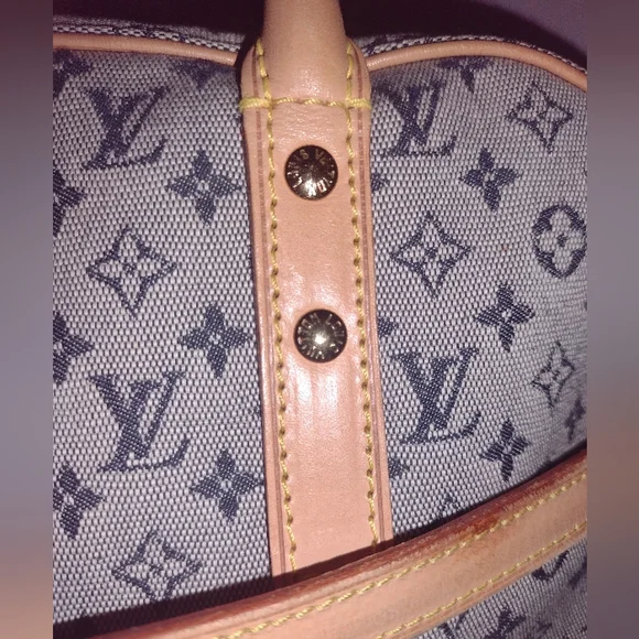 SOLD 💔 Louis Vuitton Mini Lin Marie Navy Monogram Speedy Deauville Boston Bag - Picture 8 of 15
